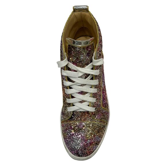 $1250 Christian Louboutin multi bip bip glitter disco sneakers size 9 / eu 39 - Picture 5 of 9
